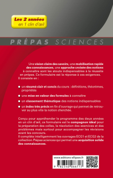 Formulaire Mathématiques appliquées - Informatique - ECG 1re et 2e années - Programme 2022 - 3e édition