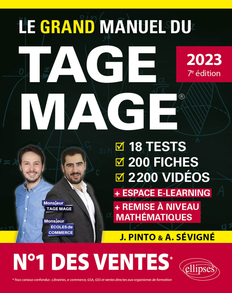 Le Grand Manuel du TAGE MAGE – N°1 DES VENTES – 18 tests blancs + 200 fiches de cours + 2200 vidéos – Édition 2023 - édition 2023