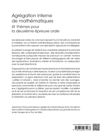 Agrégation interne de mathématiques - 41 thèmes pour la deuxième épreuve orale