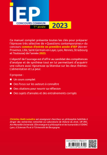 Concours commun IEP 2023. 1ere année. - L'alimentation  / La peur