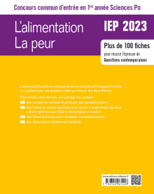 Concours commun IEP 2023 - 1re année. L'alimentation / La peur