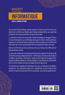 Informatique - ECG/ECT 1re et 2e années - avec le langage Python - 2e édition