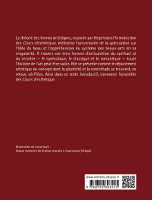 Hegel, Leçons d'esthétique (Les formes artistiques)