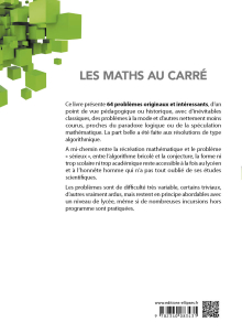 Les Maths au Carré - 64 problèmes corrigés : algorithmes et spéculations diverses - 2e édition