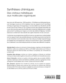 Synthèses chimiques - Des cristaux métalliques aux molécules organiques - Rappels de cours et exercices progressifs