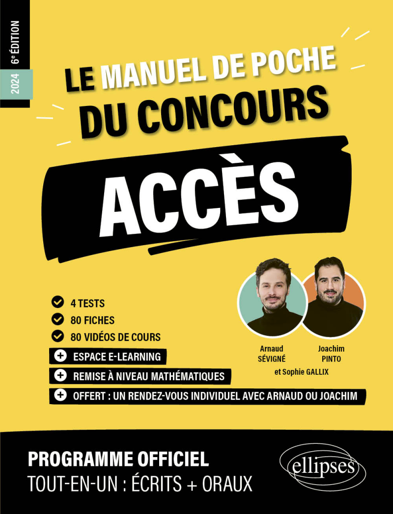 Le Manuel de POCHE du concours ACCES (Programme officiel : écrits + oraux) - 6e édition - édition 2024