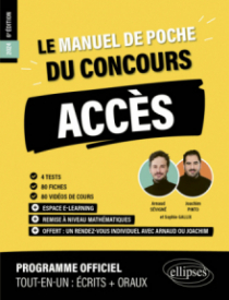 Le Manuel de POCHE du concours ACCES (Programme officiel : écrits + oraux) - 6e édition - édition 2024