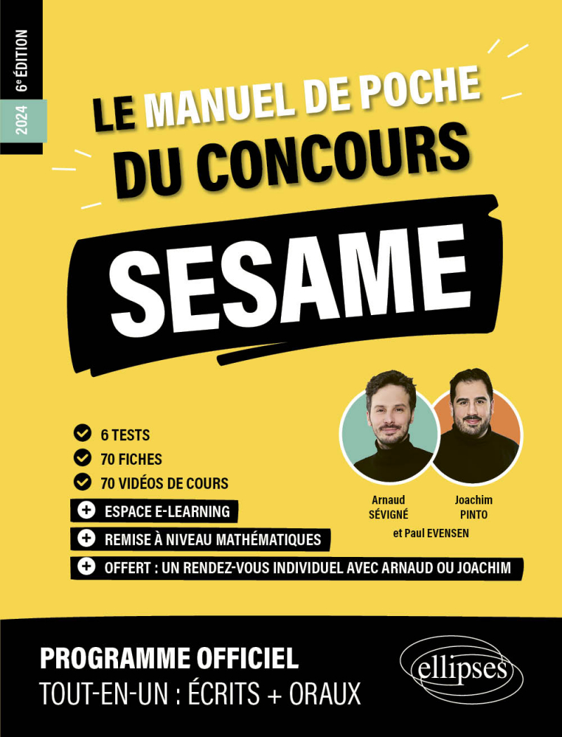 Le Manuel de POCHE du concours SESAME (écrits + oraux) - 6e édition - édition 2024