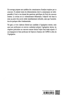 Cours d'analyse - Agrégation de Mathématiques