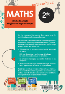 Mathématiques - Seconde - Méthode simple et efficace d'apprentissage - Questions-réponses  exercices et corrigés