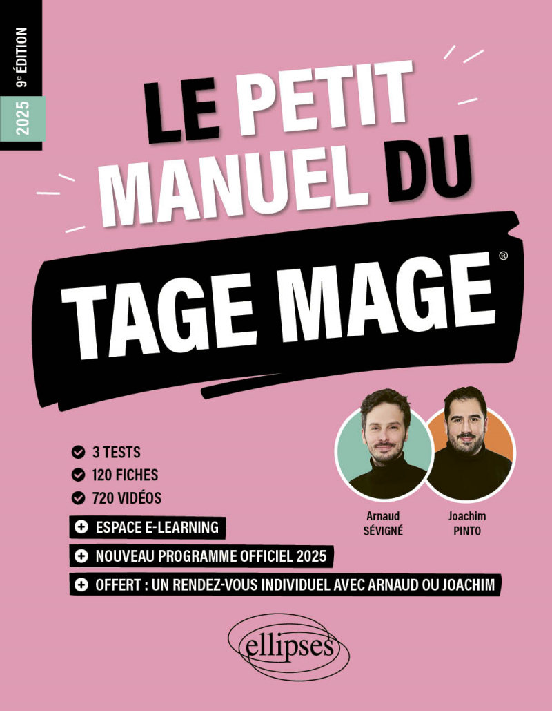 Le Petit Manuel du TAGE MAGE - 3 tests blancs + 120 fiches de cours + 600 questions + 600 vidéos - 9e édition - édition 2025