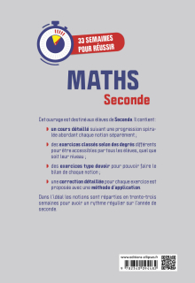 33 semaines pour réussir les Maths en Seconde - Cours suivant une progression spiralée avec exercices et devoirs corrigés