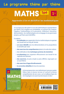 Spé Maths Première - Le programme thème par thème - Apprendre à lire et déchiffrer les mathématiques