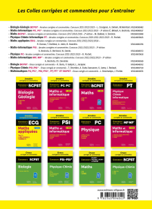 Maths. PCSI/PTSI. Colles corrigées et commentées