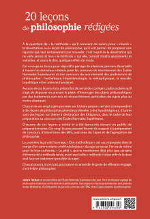 20 leçons de philosophie rédigées - CPGE, Capes, Agrégation