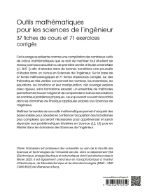 Outils mathématiques pour les sciences de l'ingénieur - 37 fiches de cours et 71 exercices corrigés