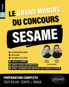 Le Grand Manuel du concours SESAME - 120 fiches, 120 vidéos de cours, 10 tests, 1000 questions - 7e édition - édition 2025