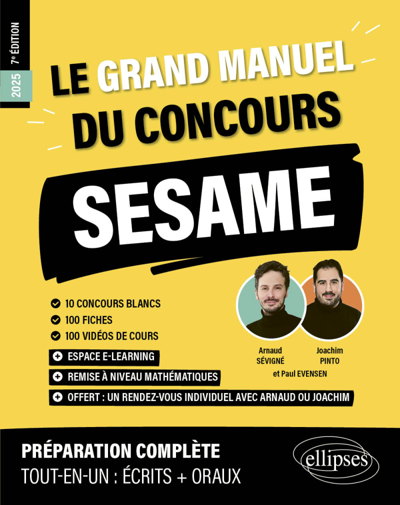 Le Grand Manuel du concours SESAME - 120 fiches, 120 vidéos de cours, 10 tests, 1000 questions - 7e édition - édition 2025