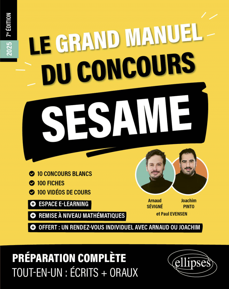 Le Grand Manuel du concours SESAME - 120 fiches, 120 vidéos de cours, 10 tests, 1000 questions - 7e édition - édition 2025