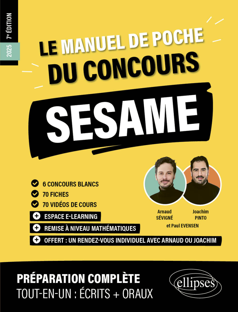Le Manuel de POCHE du concours SESAME - 60 fiches, 60 vidéos de cours, 6 tests, 500 questions + corrigés en vidéo - 7e édition - édition 2025