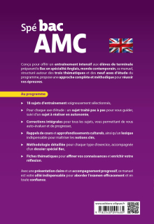 Spé BAC AMC - Tle (Terminale) - Anglais monde contemporain (spécialité) - Méthodes et 18 sujets de Bac corrigés pour s'entraîner et réussir (B2-C1)