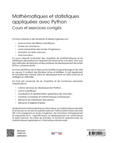 Mathématiques et statistiques appliquées avec Python - Cours et exercices corrigés