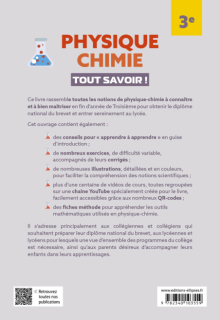 Physique-Chimie. Troisième. Tout savoir !