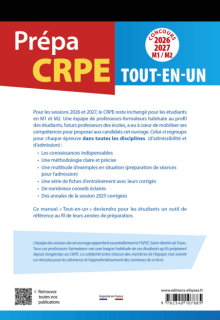 Prépa CRPE tout-en-un Concours 2026-2027 M1/M2 - 2e édition - édition 2026
