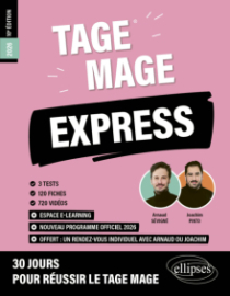 Tage Mage Express - 3 tests blancs + 120 fiches de cours + 600 questions + 720 vidéos - 10e édition - édition 2026
