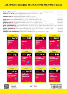 Physique MP, MPI, PC. Annales corrigées et commentées 2023/2024/2025. Concours X-ENS-ESPCI