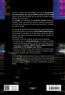 À vos maths ! 12 ans de sujets corrigés posés au concours EDHEC de 2014 à 2025 - ECG Maths approfondies - 11e édition