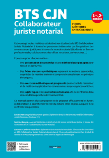 BTS CJN en fiches, méthodes et entraînements - Collaborateur juriste notarial