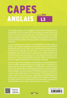 CAPES Anglais 2026 - Bac + 3 - "The Great Gatsby" de Francis Scott Fitzgerald (1925) et la société des années 1920 aux États-Unis, de la mise en œuvre du National Prohibition Act au krach boursier de 1929
