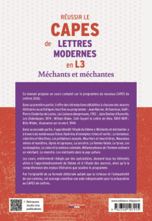 Réussir le CAPES de Lettres Modernes en L3. Programme 2026 - "Méchants et méchantes" - Jean Racine, Britannicus, 1669 ; Pierre Choderlos de Laclos, Les Liaisons dangereuses,1782, Jules Barbey d’Aurevilly, Les Diaboliques, 1874 ; William Blake, Caïn fuyant la colère de Dieu, 1805-1809 ; Billy Wilder, Assurance sur la mort, 1944.
