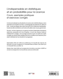L’indispensable en statistiques et en probabilités pour la Licence - Cours, exemples pratiques et exercices corrigés