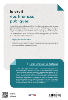 Le droit des finances publiques en fiches et en flashcards