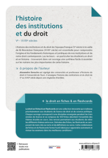 L'histoire des institutions et du droit en fiches et en flashcards - Ve - XVIIIe siècles