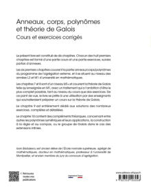 Anneaux, corps, polynômes et théorie de Galois - Cours et exercices corrigés