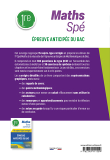 Spé Maths - Première - 15 sujets-type corrigés de l’épreuve anticipée du Bac