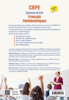 CRPE. Epreuve écrite Français Mathématiques - Concours L3