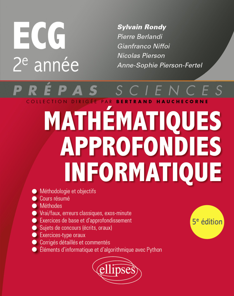 Mathématiques approfondies - Informatique - prépas ECG 2e année - 5e édition