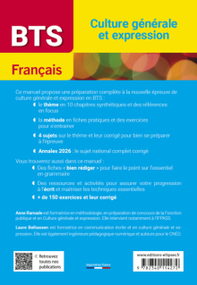 BTS Français. Culture générale et expression. Nouveau thème - Examen 2027 - édition 2027