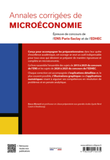 Annales corrigées de microéconomie - Épreuve de concours de l'ENS Paris-Saclay et de l'EDHEC
